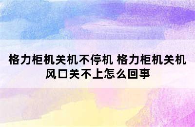 格力柜机关机不停机 格力柜机关机风口关不上怎么回事